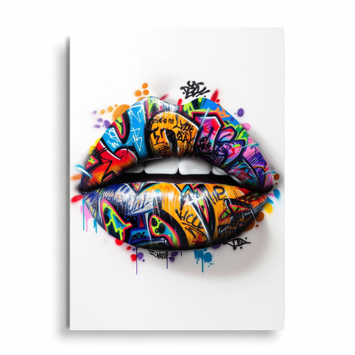 Graffiti Kiss - Urban Art Plakat