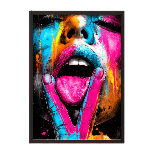 Neon Face - Urban Art Plakat