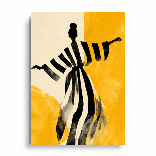 Black & Gold Dance - Plakat Modern Art