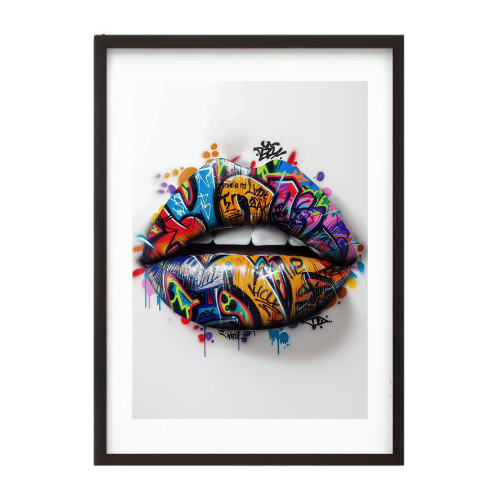 Graffiti Kiss - Urban Art Plakat