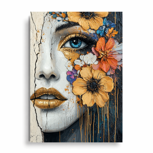 Golden Petals - Plakat Modern Art