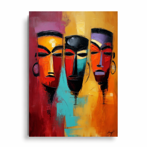 Three Masks - Plakat Ethnic Art