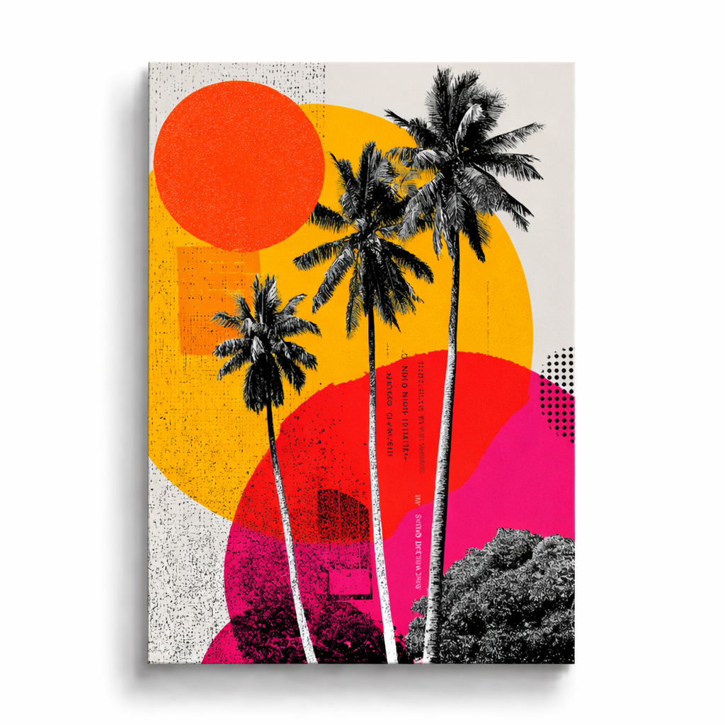 Palm Sunset - Pop Art Plakat