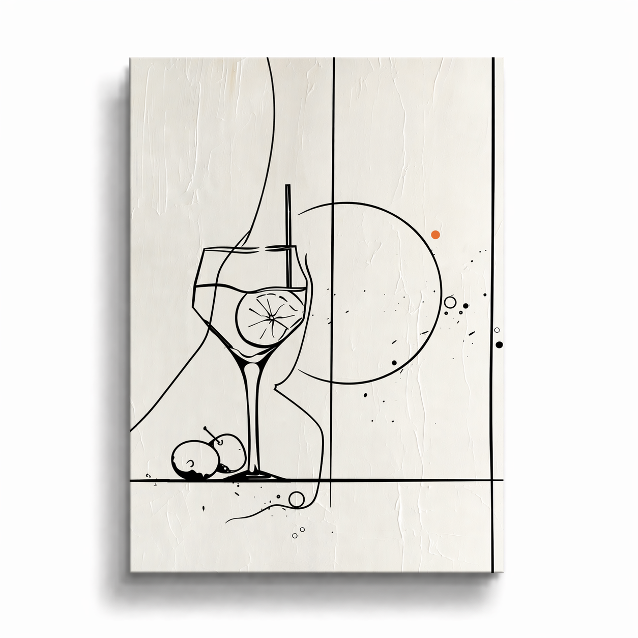 Citrus & Wine - Plakat Line Art